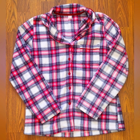 Joe Fresh Women's Plaid Fleece Pajama Set Sz S/P Red White Black Sleepwear - Picture 2 of 7